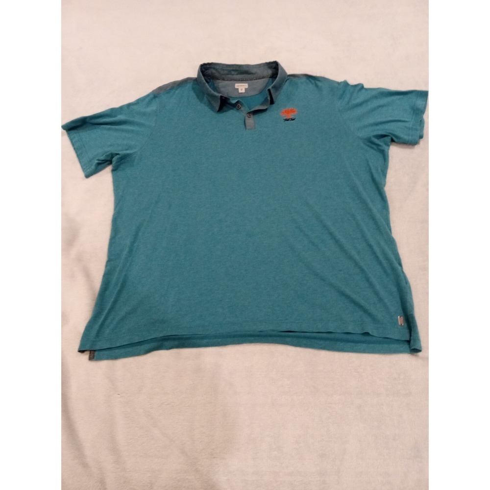 Mens Ashworth Golf Polo Shirt Short Sleeve 2XL Green Orange Oak Tree Logo